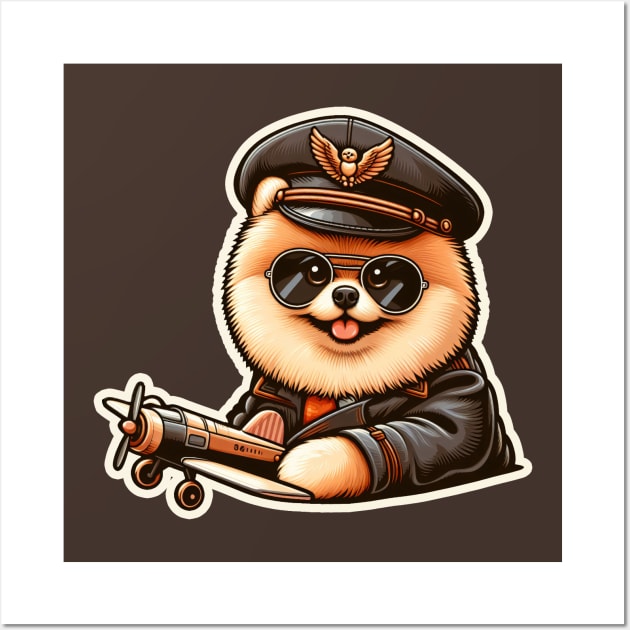 Pomeranian Pilot Wall Art by k9-tee